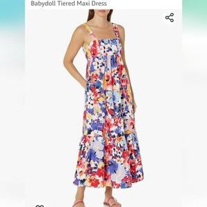London Times Roya Maxi Dress 4 Floral Square Neck Cotton
